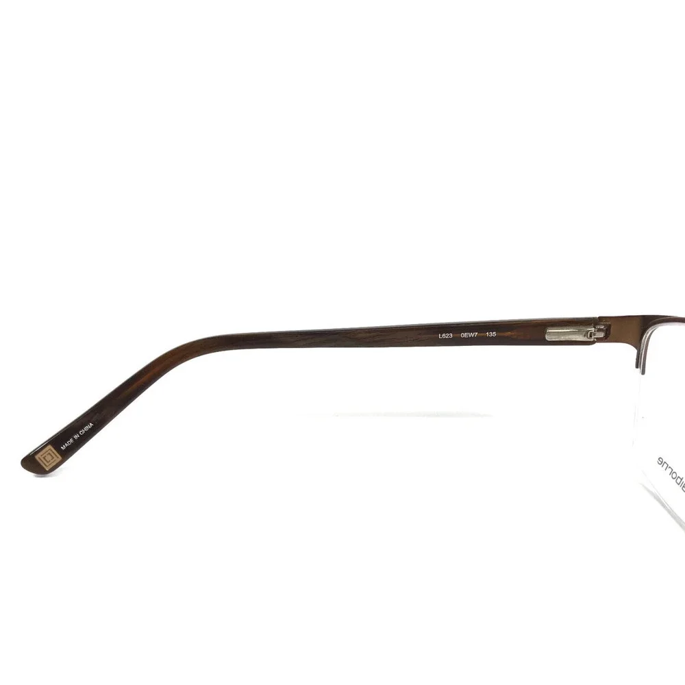 Liz Claiborne Eyeglasses Frames L623 0EW7 Dark Brown Cat Eye Half Rim 53-16-135